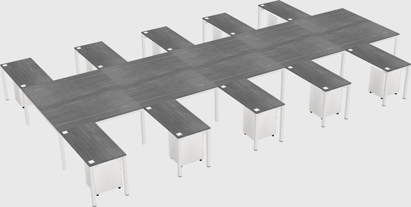 Shared l-shaped desk
