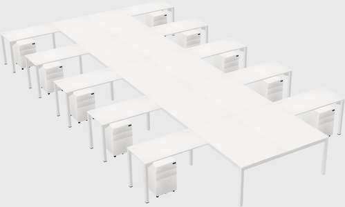 Shared l-shaped desk