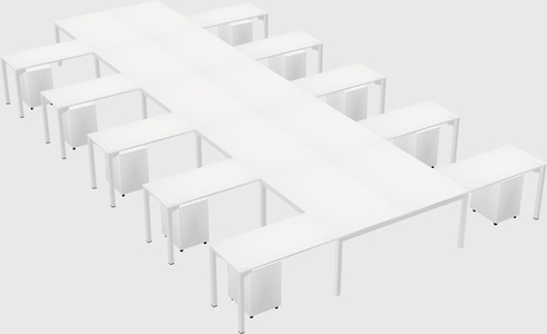 Shared l-shaped desk