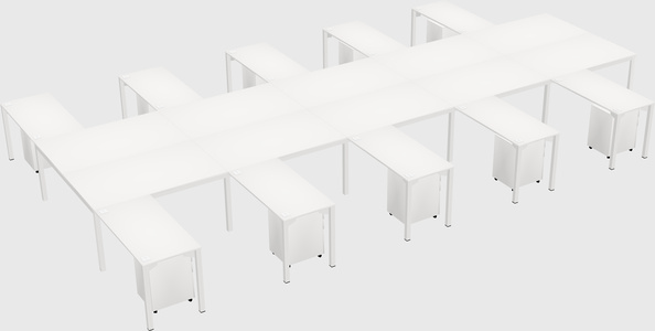 Shared l-shaped desk