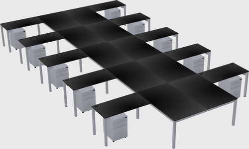 Shared l-shaped desk