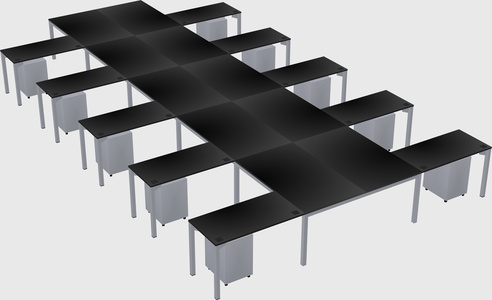 Shared l-shaped desk