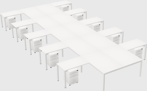 Shared l-shaped desk
