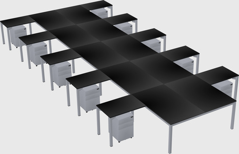 Shared l-shaped desk