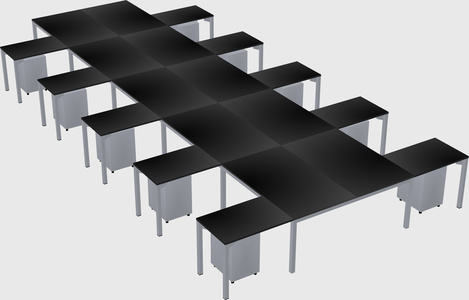 Shared l-shaped desk