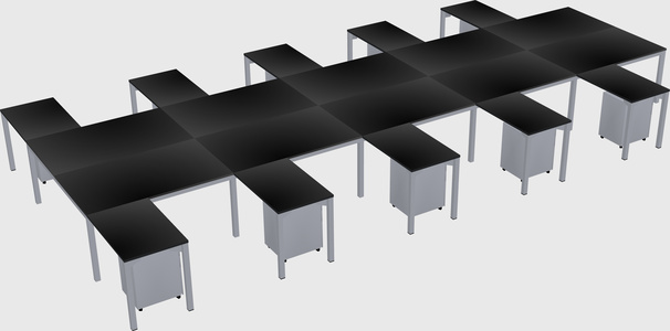 Shared l-shaped desk