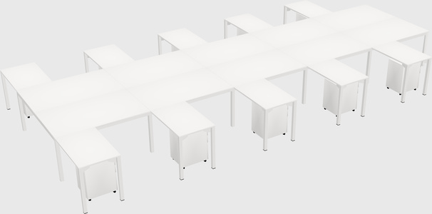 Shared l-shaped desk