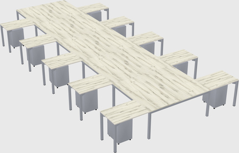 Shared l-shaped desk