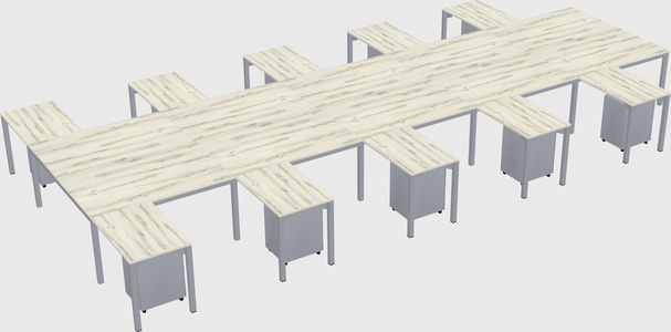 Shared l-shaped desk