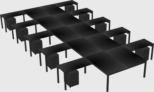 Shared l-shaped desk