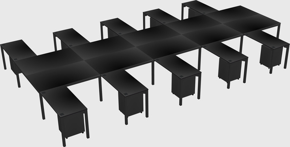 Shared l-shaped desk