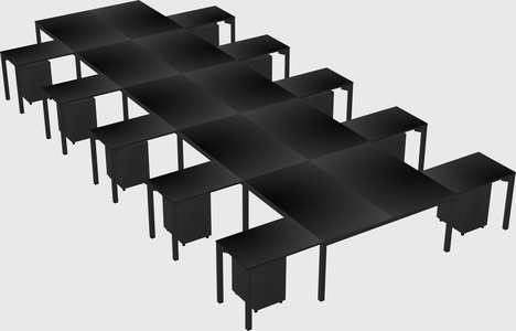 Shared l-shaped desk