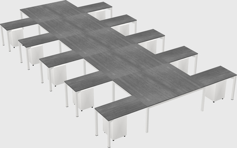 Shared l-shaped desk
