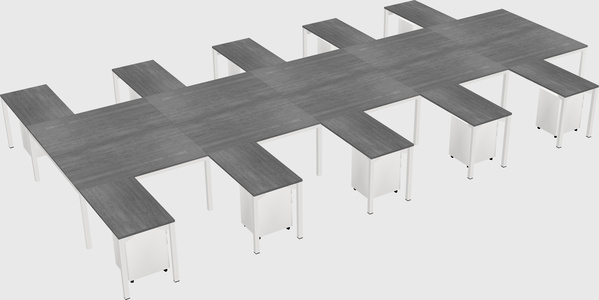 Shared l-shaped desk