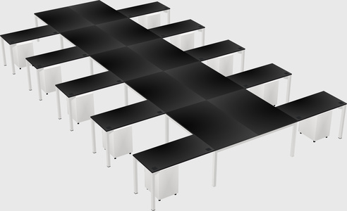 Shared l-shaped desk