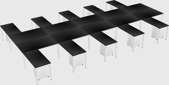 Shared l-shaped desk