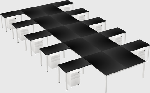 Shared l-shaped desk