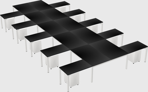 Shared l-shaped desk