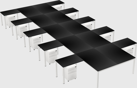 Shared l-shaped desk