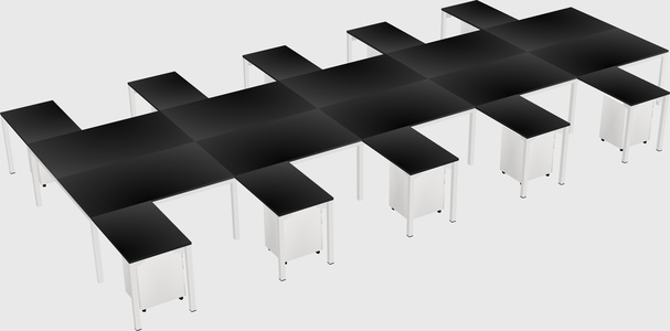 Shared l-shaped desk