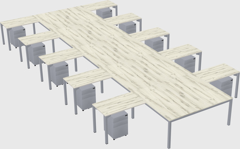 Shared l-shaped desk