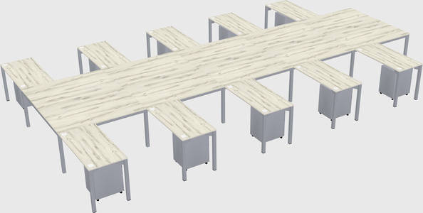 Shared l-shaped desk