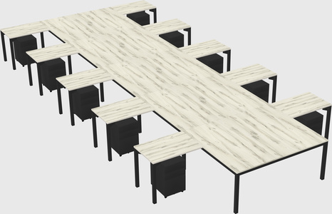 Shared l-shaped desk