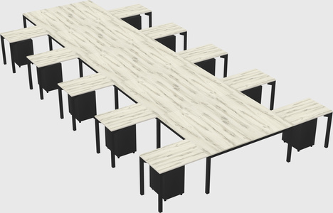 Shared l-shaped desk