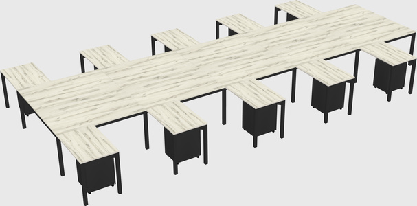 Shared l-shaped desk