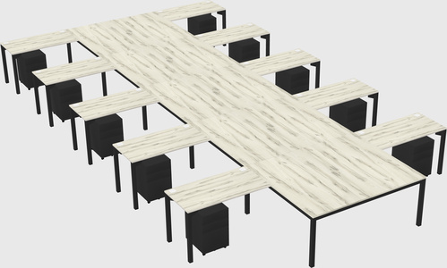 Shared l-shaped desk
