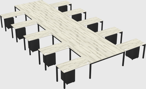 Shared l-shaped desk
