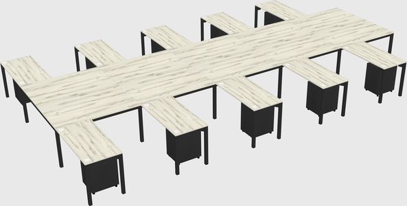 Shared l-shaped desk