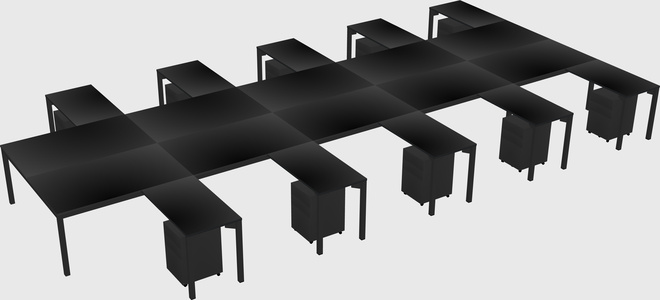 Shared l-shaped desk