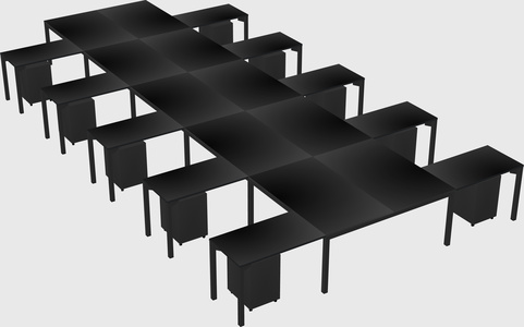 Shared l-shaped desk
