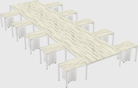 Shared l-shaped desk