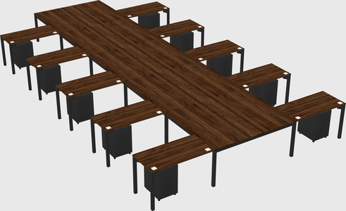 Shared l-shaped desk