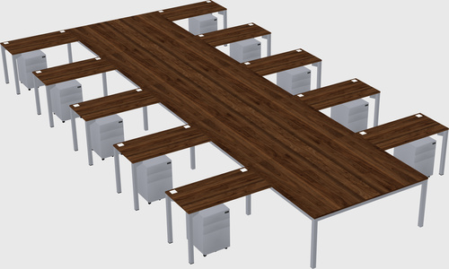 Shared l-shaped desk