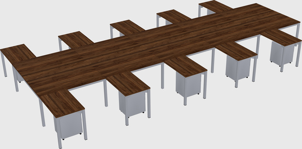 Shared l-shaped desk