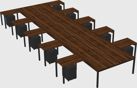 Shared l-shaped desk