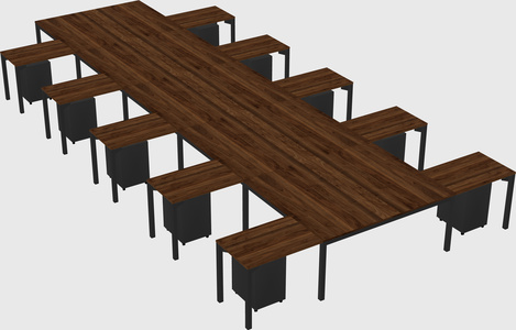 Shared l-shaped desk