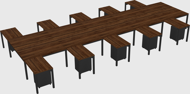 Shared l-shaped desk