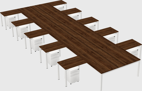 Shared l-shaped desk