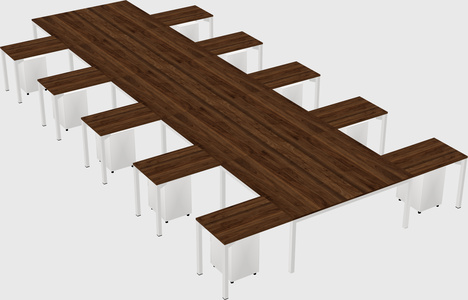 Shared l-shaped desk