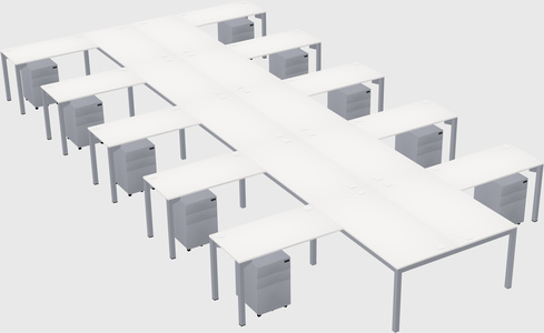 Shared l-shaped desk