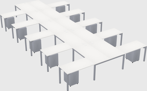 Shared l-shaped desk