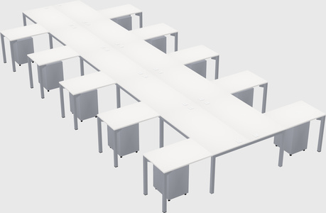 Shared l-shaped desk