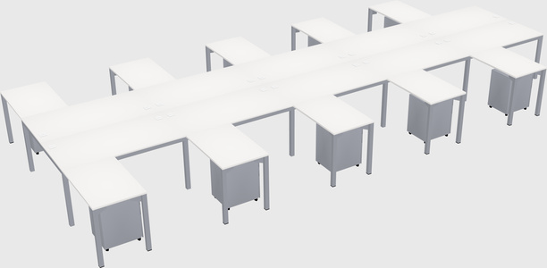 Shared l-shaped desk