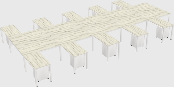 Shared l-shaped desk