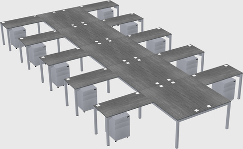 Shared l-shaped desk