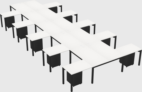 Shared l-shaped desk
